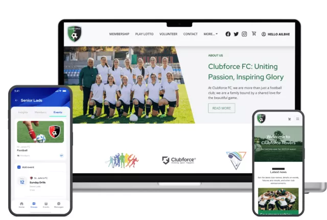 Website for sport clubs