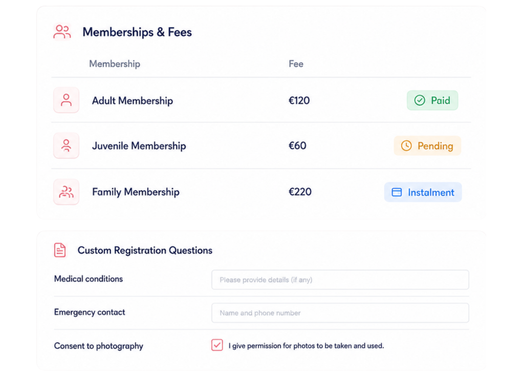 GAA Club Membership Management Software