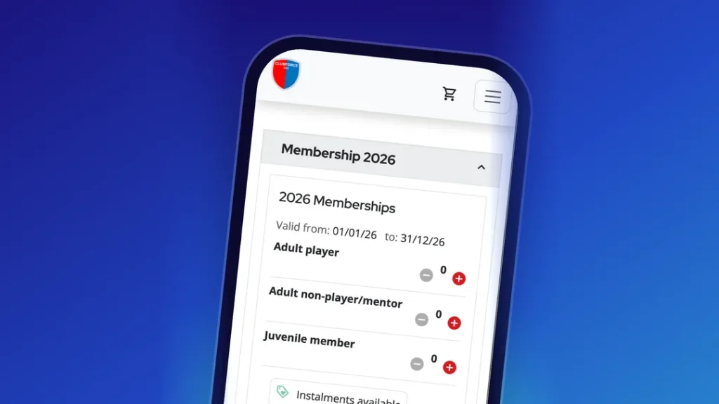 Example of how Clubforce displays membership